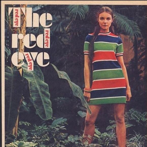 VTG 1960s THE RED EYE Mushroom Print Elastic Waist Shorty Shorts, sz 7 - Picture 7 of 8